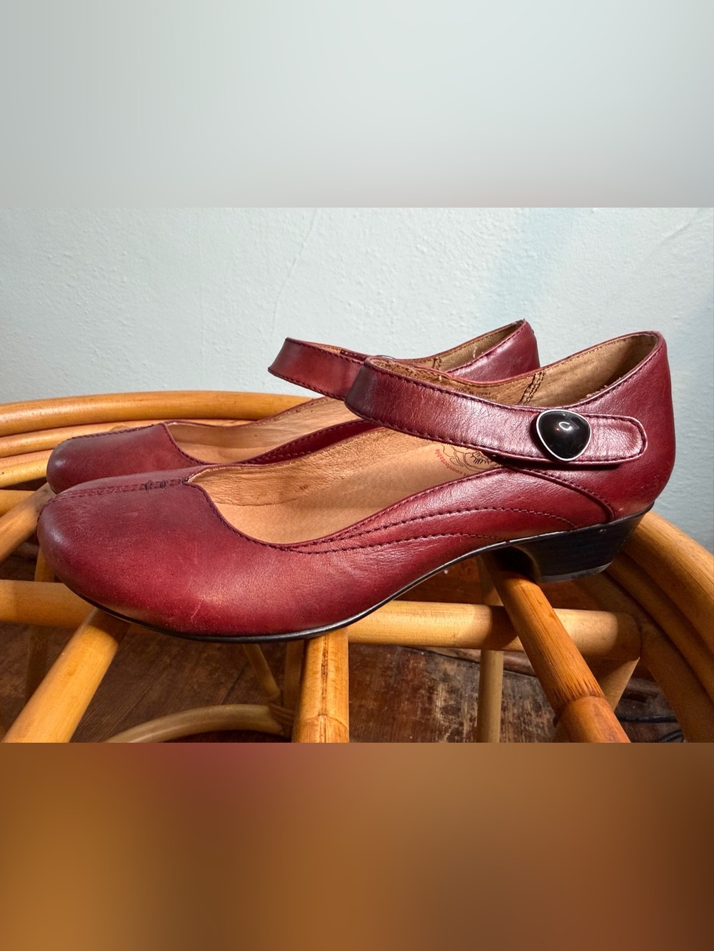 Taos Footwear Burgundy Leather Mary Jane Shoes